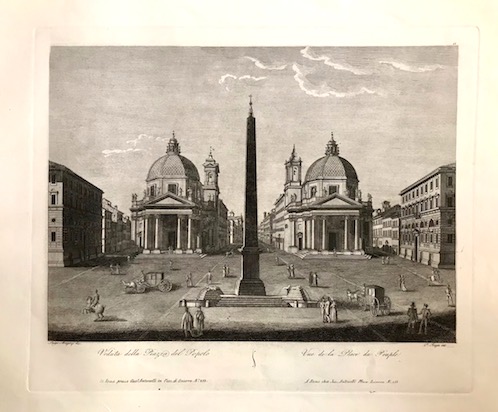 Ruga Pietro (attivo a Roma nella prima metà  del XIX Secolo) Veduta della Piazza del Popolo 1829 Roma